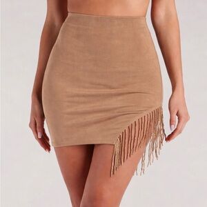 Windsor Tan Fringe Skirt